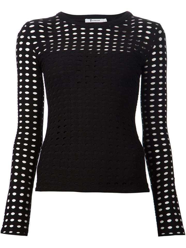 T By Alexander Wang Perforated Longsleeve Top