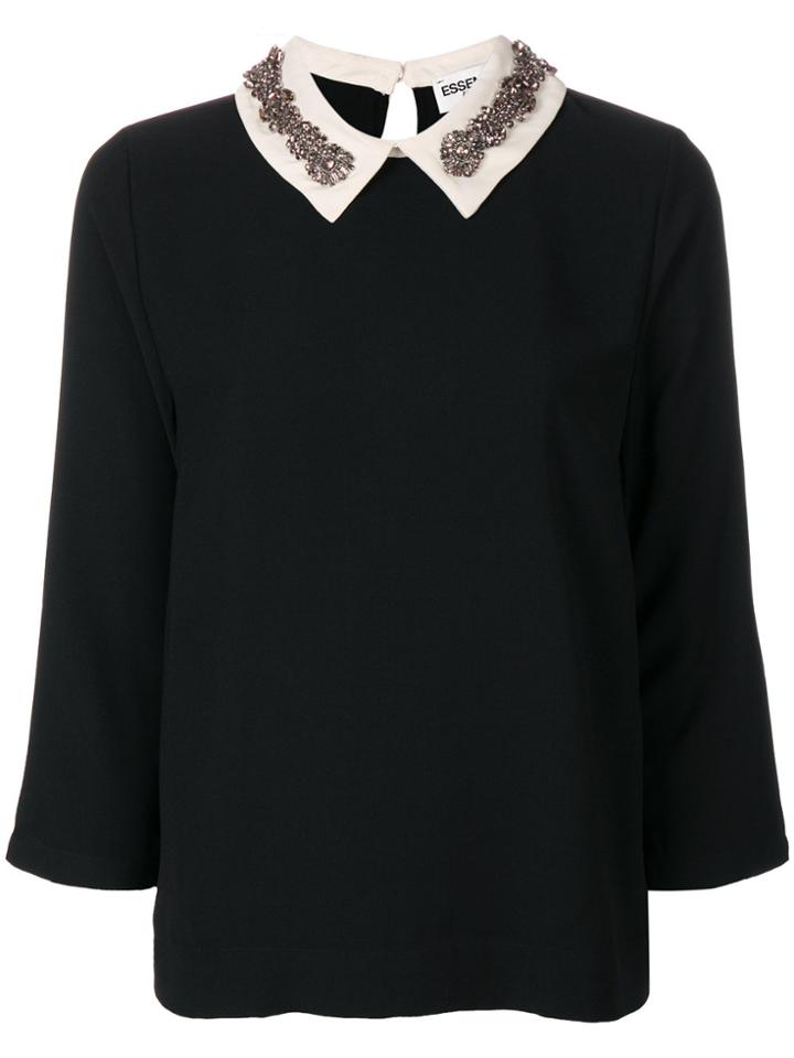Essentiel Antwerp Embellished Collar Blouse - Black
