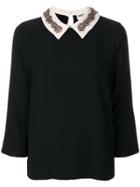 Essentiel Antwerp Embellished Collar Blouse - Black