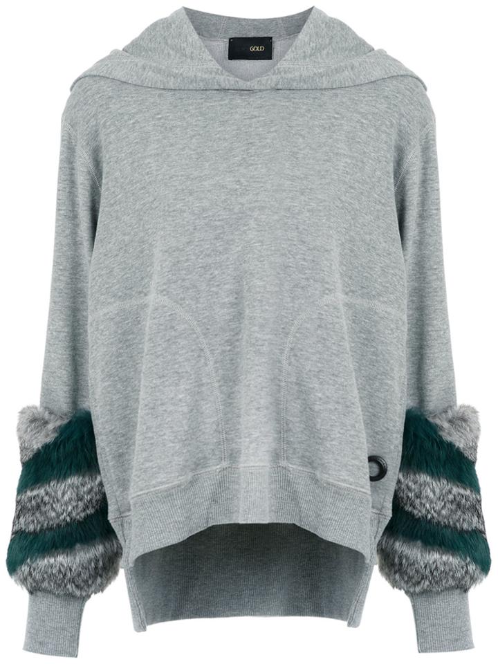 Andrea Bogosian Fur Trim Hoodie - Grey