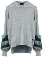 Andrea Bogosian Fur Trim Hoodie - Grey