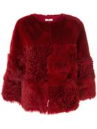 Desa Collection Short Fur Jacket - Red