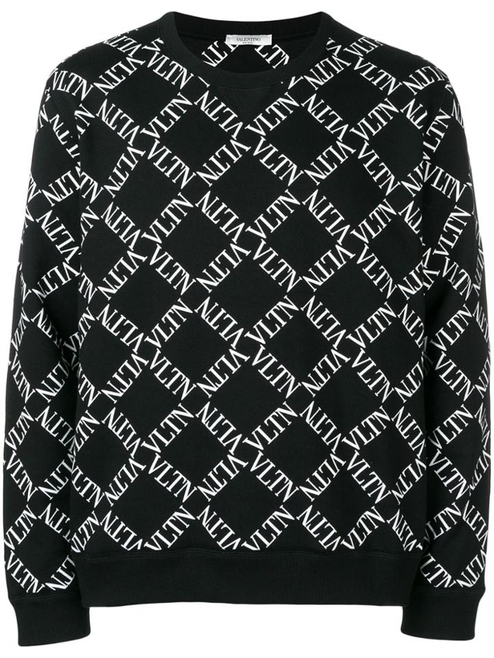 Valentino Vltn Intarsia Jumper - Black
