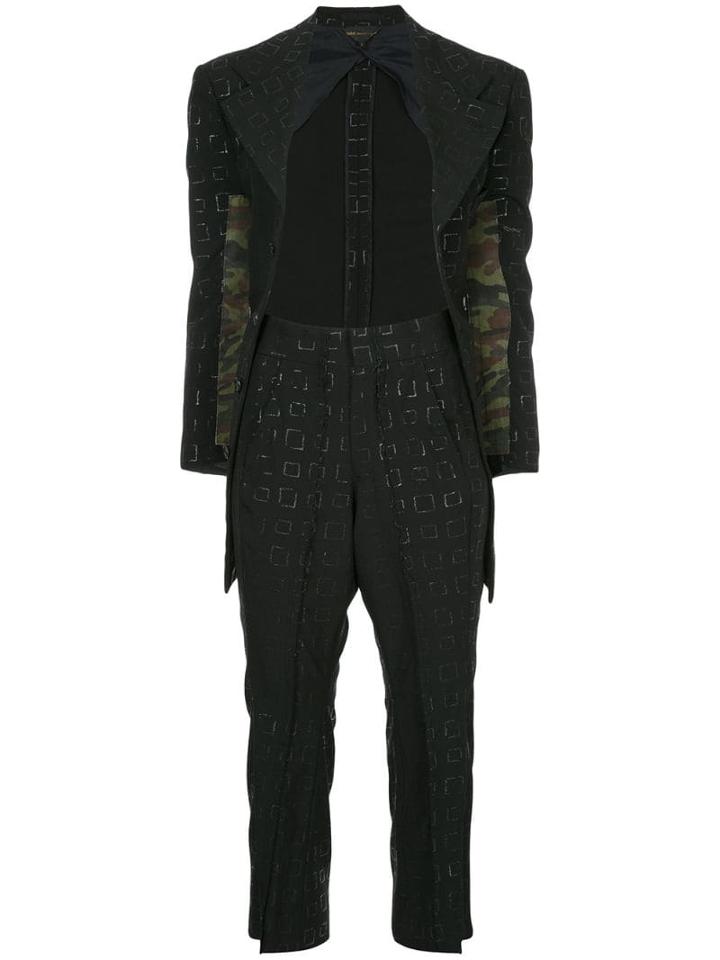 Comme Des Garçons Pre-owned Geometric Tonal Pattern Suit - Black
