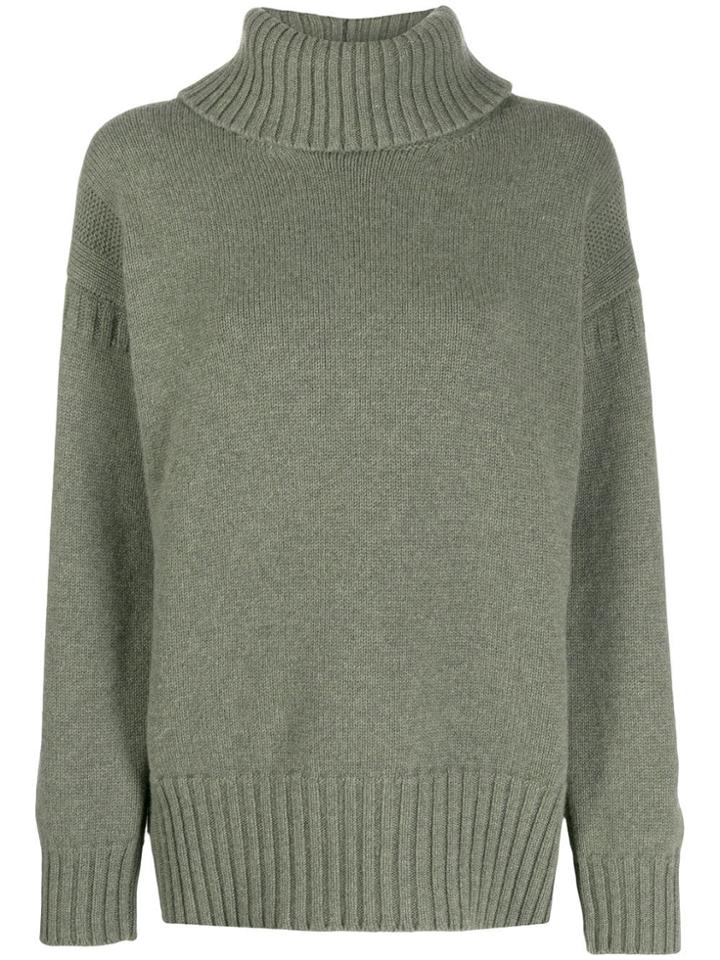 Pringle Of Scotland Guernsey Stitch Roll-neck Jumper - Green
