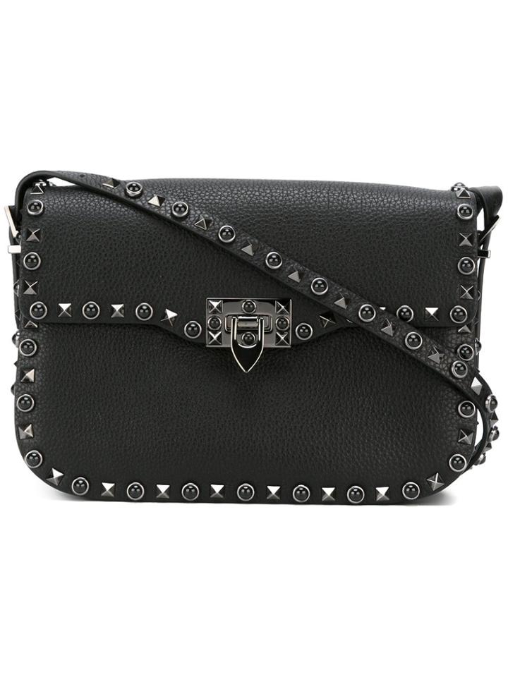 Valentino 'rockstud Rolling' Shoulder Bag - Black