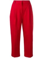 Ymc Cropped Straight-leg Trousers - Red