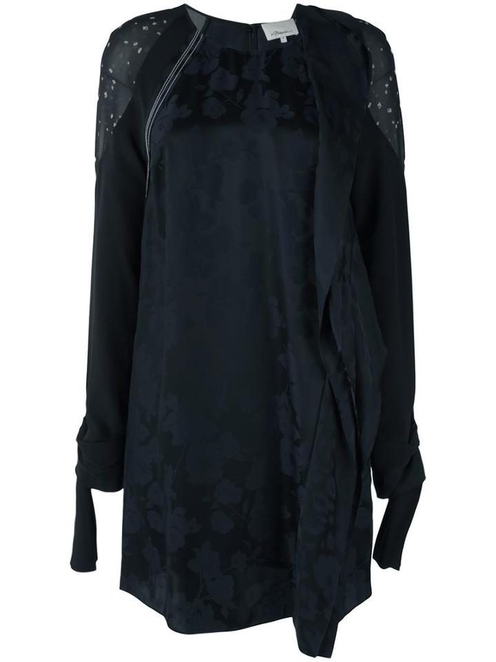 3.1 Phillip Lim Floral Jacquard Dress, Women's, Size: 8, Black, Acetate/viscose/silk