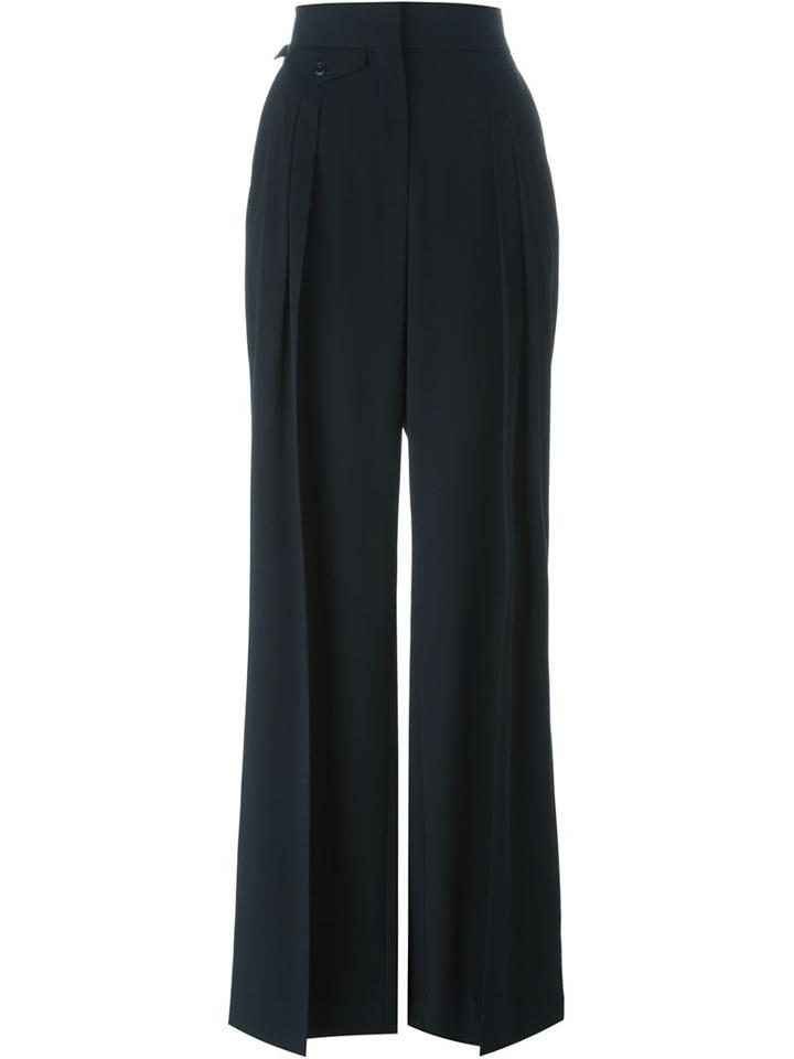 Lemaire Pleated Palazzo Trousers, Women's, Size: 36, Blue, Cotton/polyamide/spandex/elastane/virgin Wool
