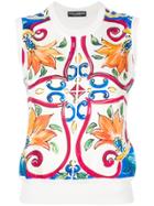 Dolce & Gabbana Sicilian Print Top - White