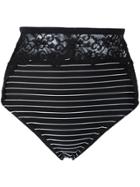 Fleur Du Mal Lace Insert High Bikini Bottoms - Black