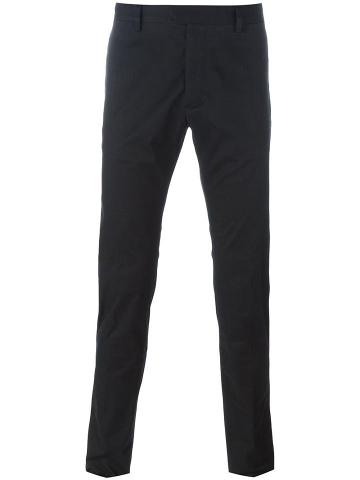 Dsquared2 Straight Fit Formal Trousers, Men's, Size: 52, Black, Cotton/spandex/elastane