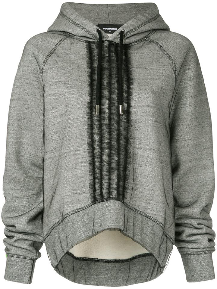 Dsquared2 Ruffle-trimmed Hoodie - Grey