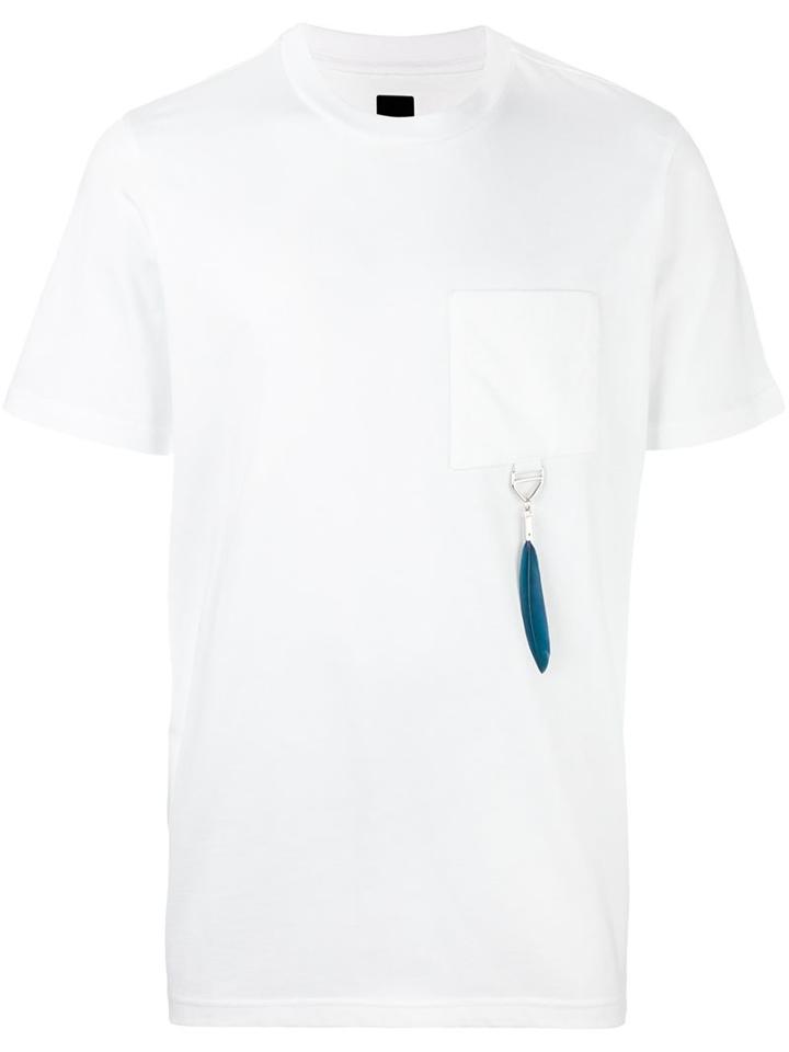 Oamc Chest Pocket T-shirt, Men's, Size: Small, White, Cotton/turkey Feather