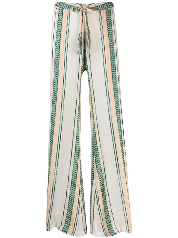 Zeus+dione Alcestes Embroidered Flared Trousers - Neutrals
