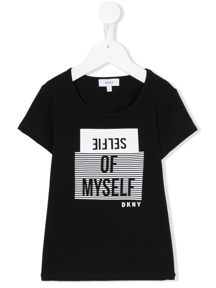 Dkny Kids - Selfie Of Myself T-shirt - Kids - Cotton/elastodiene - 6 Yrs, Black