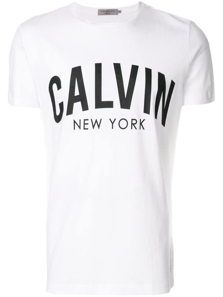 Calvin Klein Jeans Flocked Logo T-shirt - White
