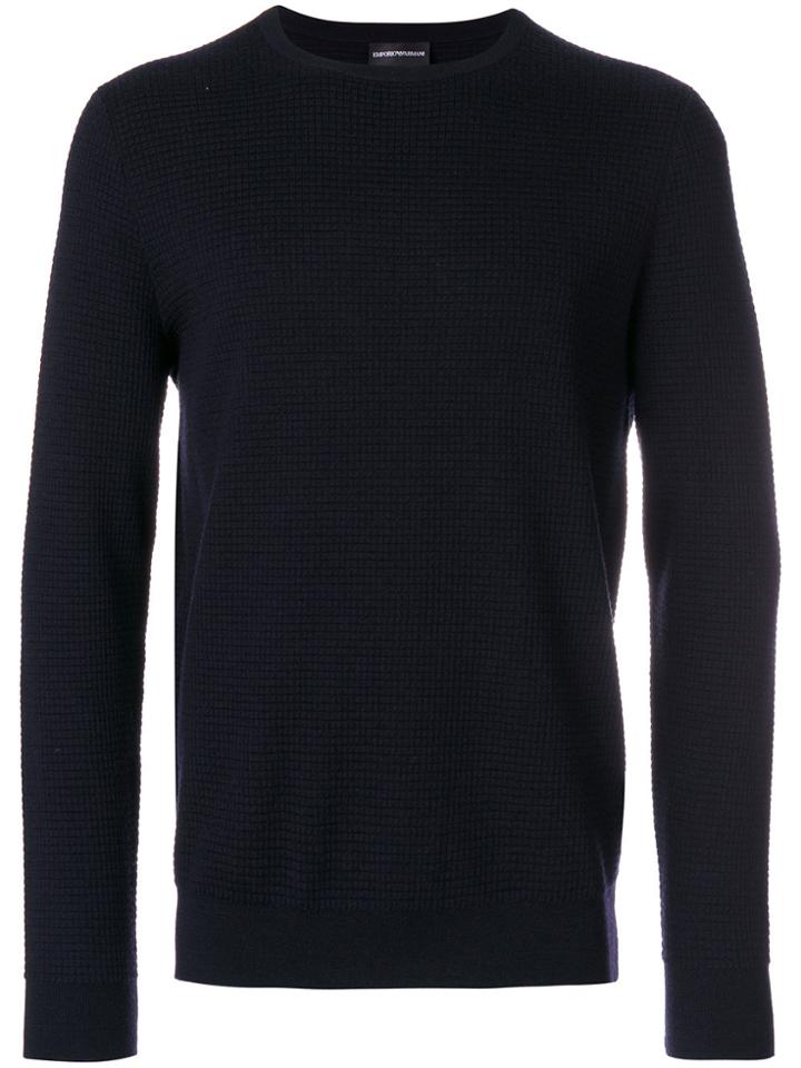 Emporio Armani Classic Fitted Sweater - Blue
