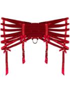Bordelle Webbed Suspenders - Red