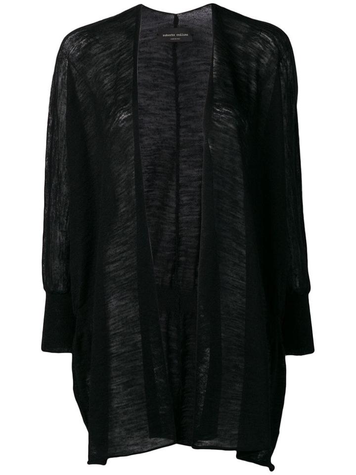 Roberto Collina Open Front Cardigan - Black
