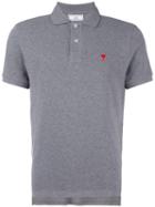 Ami Alexandre Mattiussi Ami De Coeur Polo Shirt, Men's, Size: Small, Grey, Cotton
