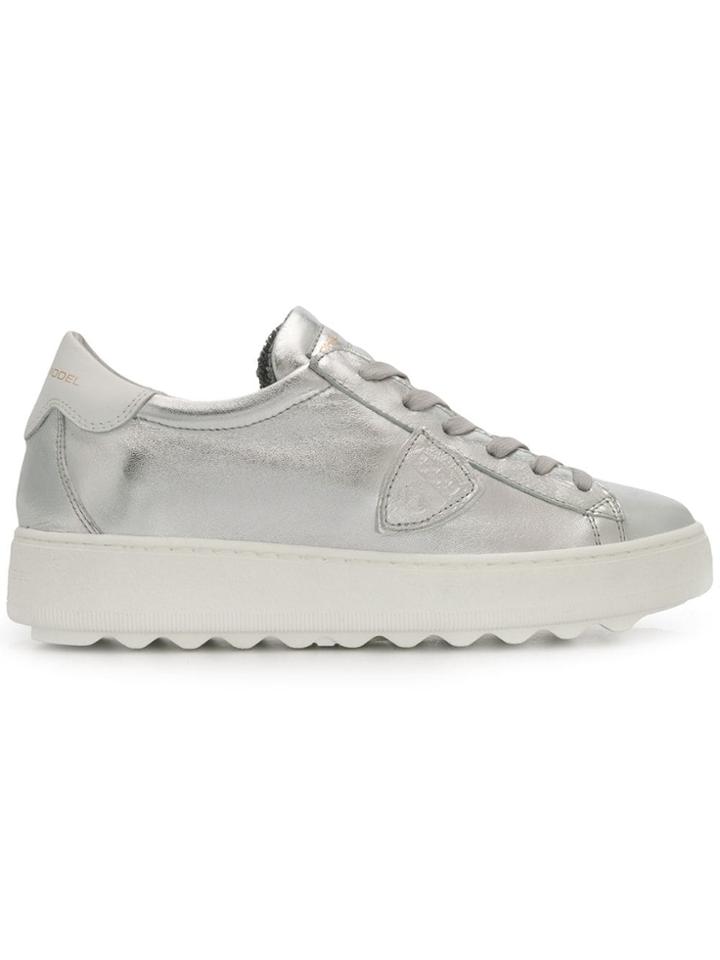 Philippe Model Chunky Low Top Trainers - Silver