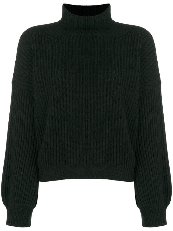 Fine Edge Bell Sleeves Jumper - Black