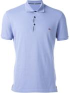 Fay Chest Logo Polo Shirt, Men's, Size: L, Blue, Cotton/spandex/elastane