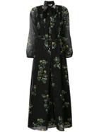 Max Mara Studio Floral Print Bow Tie Dress - Black
