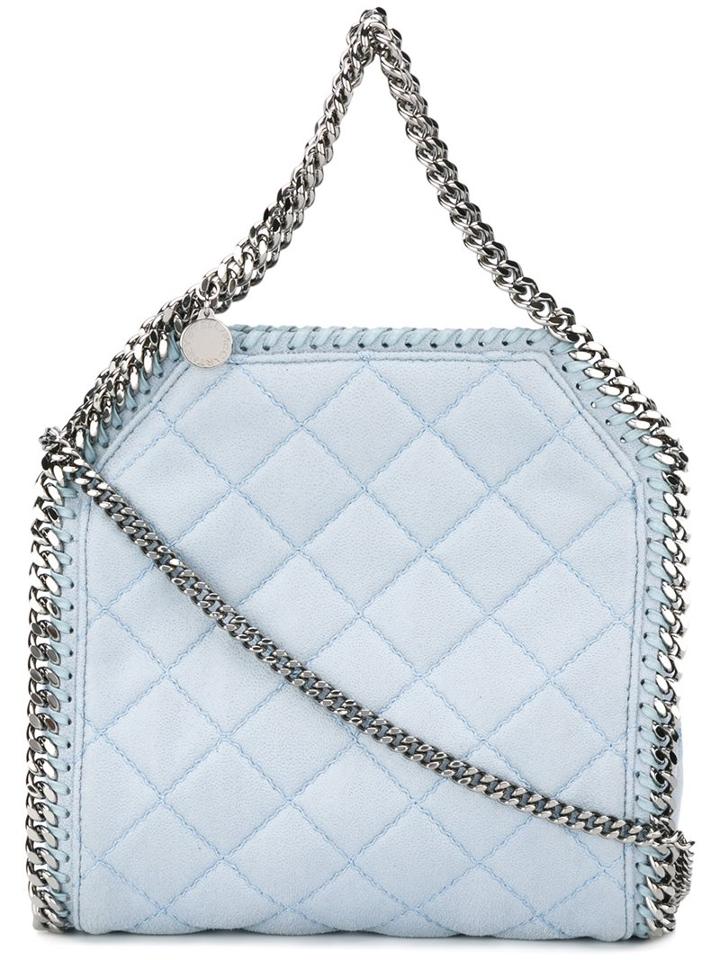 Stella Mccartney Mini 'falabella' Tote, Women's, Blue, Polyester