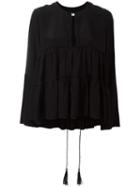 Chloé Tiered Blouse, Women's, Size: 38, Black, Silk
