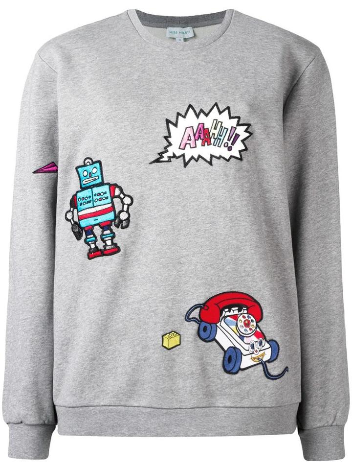 Mira Mikati Multi Patch Sweatshirt, Women's, Size: 36, Grey, Cotton