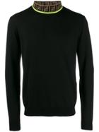 Fendi Ff Monogram Turtleneck Sweater - Black