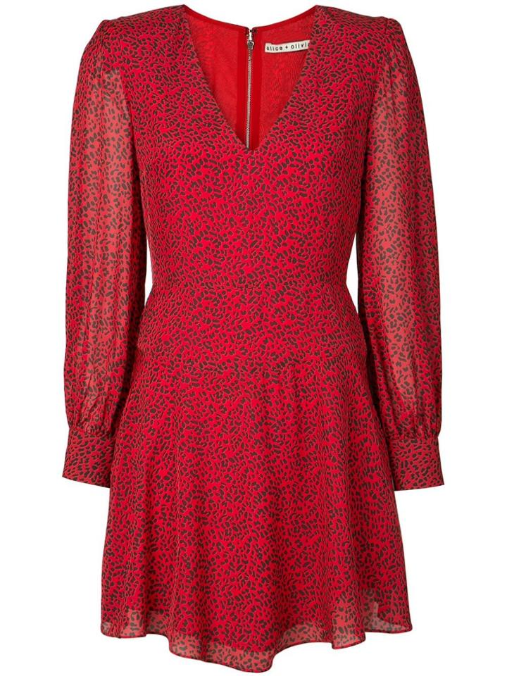 Alice+olivia Polly Leopard Flared Dress