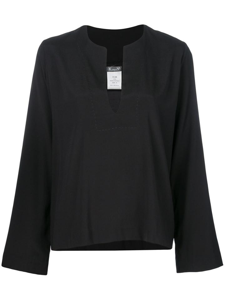 Kristensen Du Nord Split Neck Blouse - Black