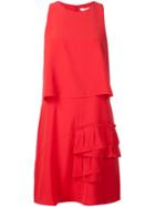 Tibi Layered Dress, Women's, Size: 0, Red, Silk