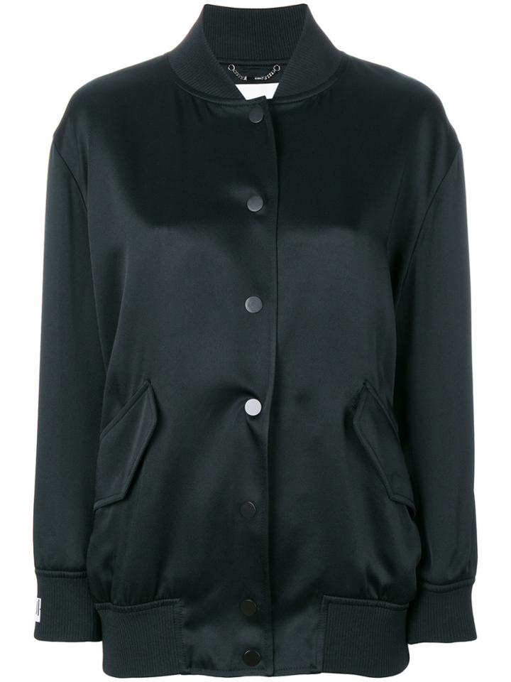 Fendi Rear Logo Patterned Bomber Jacket - Black