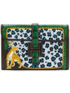 Hermès Vintage Leopard Design Pouch - Blue