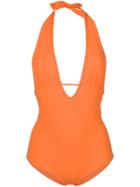 Fendi Halter Neck Swimsuit - Yellow & Orange