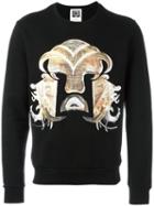 Les Hommes Urban Ethnic Print Jumper, Men's, Size: Xl, Black, Cotton