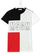 Msgm Kids Teen Colour Block T-shirt - Black