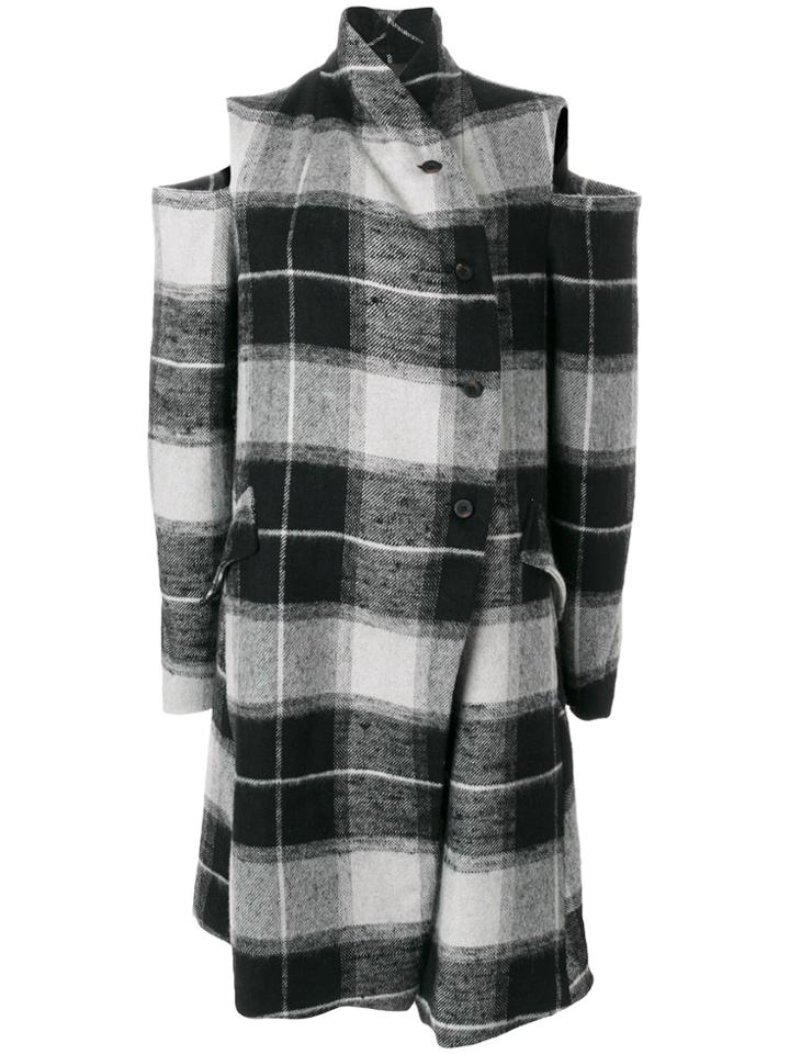 Lost & Found Ria Dunn Checked Cut Out Coat - Grey