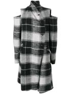 Lost & Found Ria Dunn Checked Cut Out Coat - Grey