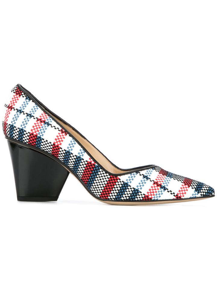 Paul Andrew Sculpted Heel Plaid Pumps - Multicolour