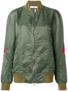 Facetasm Stripe Detail Bomber Jacket - Green