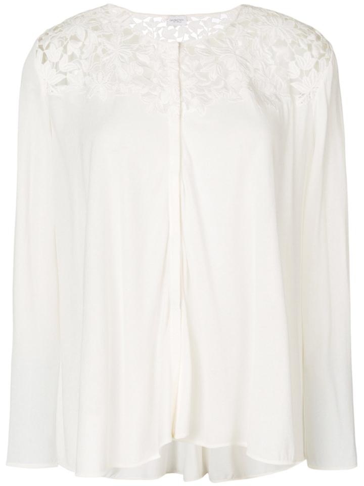 Giambattista Valli Lace Insert Blouse - White