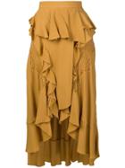 Iro Asymmetric Ruffle Skirt - Neutrals