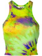 Msgm Tie-dye Crop Top - Green