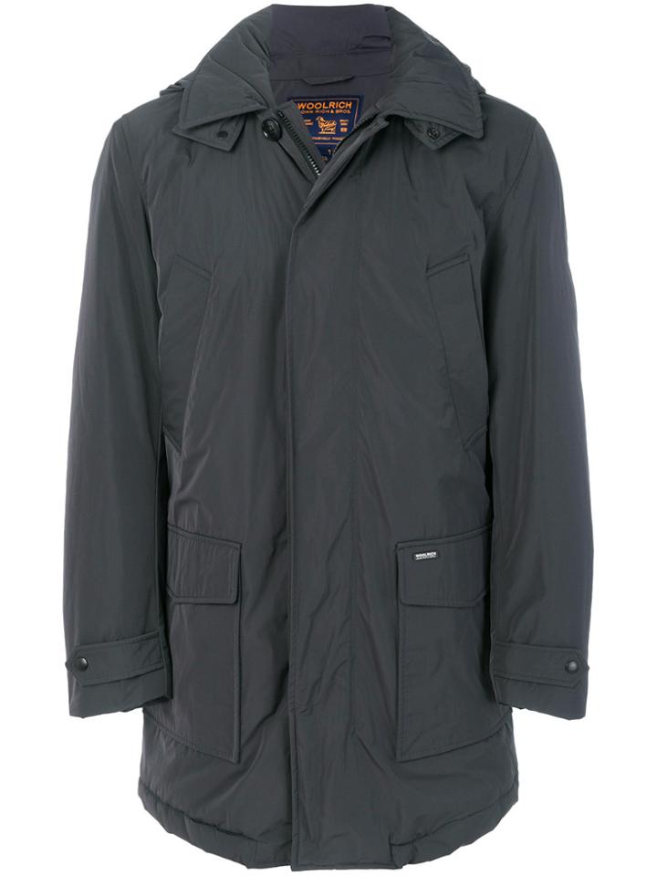 Woolrich Hooded Coat - Grey
