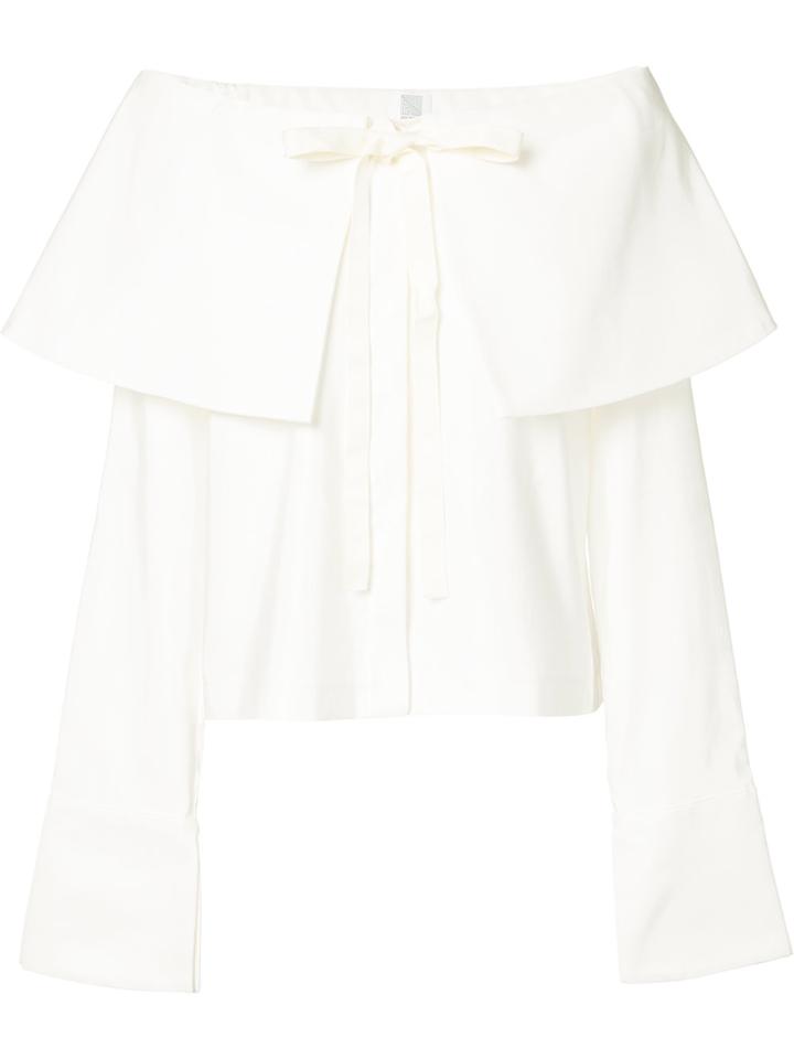 Rosie Assoulin Off-shoulder Bell Sleeve Blouse - White